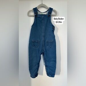 Baby Boden Navy Denim Overalls 18-24m